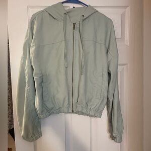 Mint Green Zip-Up Corduroy Jacket L